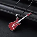 Rinhoo trend ige Leder kette Gitarre Halskette für Männer Punkrock Musik Schmuck Geschenk Edelstahl