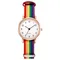 Lässige Uhr für Frauen Regenbogen band Uhren einfache klassische Damen Quarz Armbanduhr Uhr Geschenk