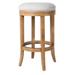 Maven Lane Eva Bar Stool in Weathered Oak Finish w/ Sand Color Fabric Upholstery - Weathered Oak - Bar - 31 Inch Seat Height