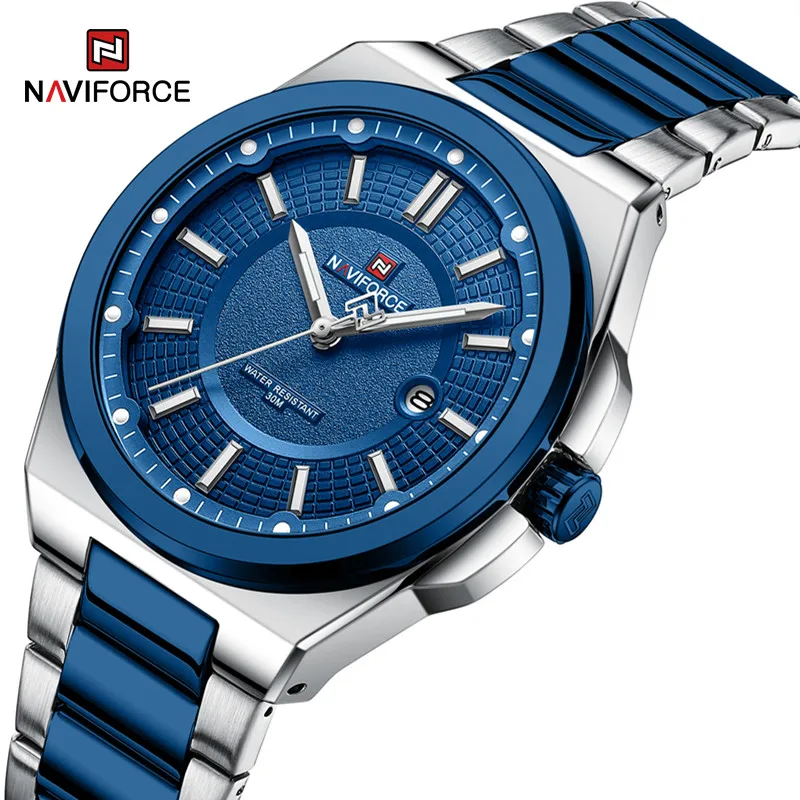 NAVIFORCE 2023 Neue Herrenuhr, Edelstahl, Militär, Freizeit, Armbanduhr, Business, wasserdicht, Quarz, Kalenderuhr Image
