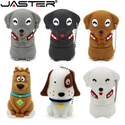 Jaster niedlichen Hund USB-Flash-Laufwerke 64GB Cartoon Pen Drive 32GB kreative Geschenke für Kinder Memory Stick 16GB kostenlose Schlüssel anhänger u Disk Image