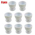 Gerich 8 Pcs Egg Holder Breakfast Boiled Egg Cup Holders Household Kitchen Eggs Holding Cups Tabletop Refrigerator Egg Tray Container Storage Holders White