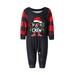 Luethbiezx Family Matching Christmas Pajamas Baby Romper/Letter Christmas Hat Print Long Sleeve Tops + Plaid Pants Sleepwear Set