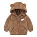 TMOYZQ Toddler Girls Boys Cute Fleece Jacket Bear Ear Hoodie Sweater Zip Up Warm Snowsuit Cute Teddy Coat Infant Baby Fall Winter Outerwear Baby Clothes Size 6 Months-3T