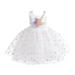 Hwmodou Toddler Girls Sleeveless Floral Embroidery Tulle Pageant Gown Party Evening Dress Wedding Dress For Children Clothes Fashion