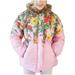 Herrnalise Toddler Jackets for Girls Toddler Baby Floral Print Jacket Parkas Hoodies Tops For Kids Winter Thick Warm Windproof Coat Outwear Jackets Toddler Girl Winter Coat