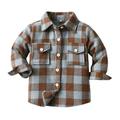 Kids Jacket Kids Plaid Flannel Shirt Toddler Baby Boys Girls Long Sleeve Button Down Jacket Fall Sherpa Coat Tops Outwear Toddler Jackets Boys Girls Lightweight Jacket