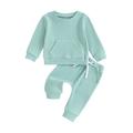 Wassery Baby Boys Girls Fall Tracksuit Outfits Clothes 6M 12M 18M 24M 2T 3T Kids Boys Girls Long Sleeve Sweatshirt Long Pants 2 Piece Casual Autumn Clothing for Toddler Boys Girls