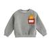 Wiueurtly Zip up Sweatshirt Kids Kids Sweatshirts Soft Cotton Warm Crewneck Long Sleeve Round Neck French Fries Printed Sweatshirt For Boys Or Girls