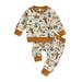 Toddler Girls 2 Piece Outfit Western Horse Print Sweatshirt and Pants