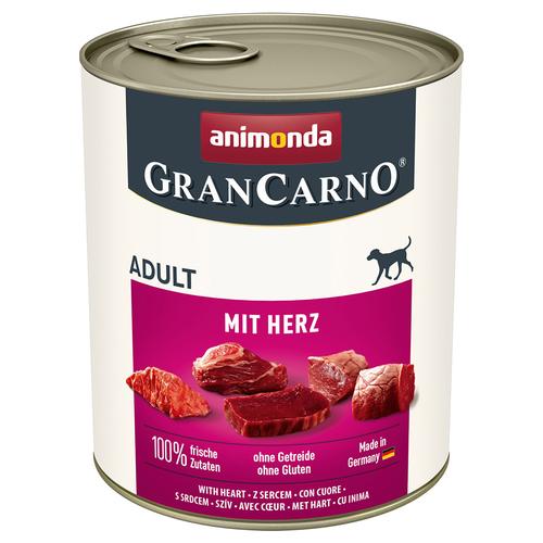 24x 800g animonda GranCarno Original Adult Herz Hundefutter nass