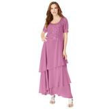 Plus Size Women's Chiffon Tiered Maxi Dress by Roaman's in Mauve Orchid (Size 26 W)