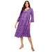 Plus Size Women's Acid Wash Peasant Dress by June+Vie in Bright Violet (Size 18/20)