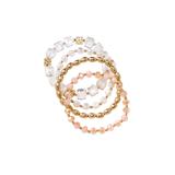 Women's Beaded Stretch Bracelet Set by Accessories For All in Blush
