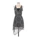 BCBGeneration Casual Dress - High/Low: Gray Brocade Dresses - New - Women's Size X-Small