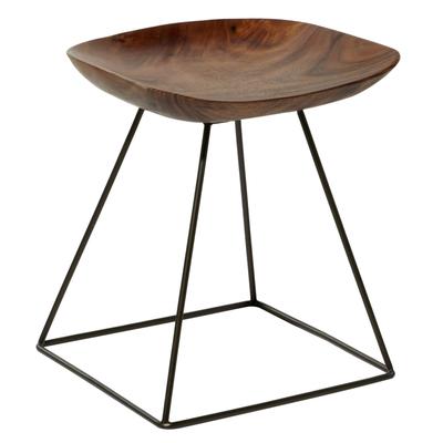 Brown Iron Rustic Stool by Quinn Living in Brown