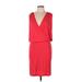 Haute Hippie Casual Dress Plunge Sleeveless: Red Solid Dresses - Women's Size Large