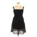Peach Love Casual Dress - Mini Square Sleeveless: Black Solid Dresses - Women's Size X-Large