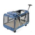 Pet Rolling Carrier Wheels Stroller Soft Sided Pet Travel Carrier with Bpa Free Travel Bowl Removable Wheels Durable Mesh Panels Detachable Fleece Bed Cat Puppy Outdoor