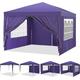 Pavillon Wasserdicht Faltpavillon 3x3 Pavillon Faltbar Zelt Gartenpavillon mit 4 Seitenteilen