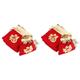 Amosfun 100 Pcs New Year Lucky Word Bag Present Bags Chinese Drawstring Bag Candy Container Drawstring Pouch New Year Jewelries Bag Gift Packaging Bag China Flannel Storage