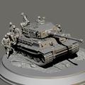 1/35 (with Tank) WWII Tank Soldier Resin Model Kit Unpainted and Unassembled Resin Model Parts //xA4T-2