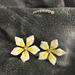 Anthropologie Jewelry | Anthropologie Flower Earrings | Color: White/Yellow | Size: Os