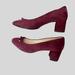 Kate Spade Shoes | Kate Spade Bernice Burgundy Suede Slip On Shoes Round Toe Chunk Heel Sz 7.5 New | Color: Red | Size: 7.5