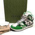 Gucci Shoes | Gucci Basket High Top Basketball Sneakers -White Green Black -Men’s Us 8.5 -New | Color: Green/White | Size: 8.5