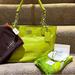 Coach Bags | Coach "Rare"- Nwt Madison Leather Tote #20466sv/Kiwi W/ Scarf & Bracelet-All Nwt | Color: Green/Silver | Size: Os