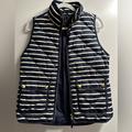 J. Crew Jackets & Coats | J. Crew Striped Puffer Vest | Color: Blue/Cream | Size: S