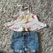 Jessica Simpson Matching Sets | 12 M Summer Shirt And Jean Shorts Jessica Simpson | Color: Blue/Pink | Size: 12mb