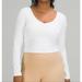 Lululemon Athletica Tops | Lululemon Align Long-Sleeved Cropped Top White Size 10? | Color: White | Size: 10