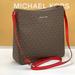 Michael Kors Bags | Michael Kors Jet Set Travel Large Logo Messenger Bag Bright Red/Brown Signature | Color: Brown/Red | Size: Various