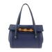 Gucci Bags | Gucci Bamboo Handbag 338989 Leather Navy Gold Hardware Shoulder Bag | Color: Blue | Size: Os