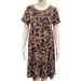 Lularoe Dresses | Floral Hi-Low Pocket Tee Dress Size Xs | Color: Orange/Purple | Size: Xs