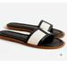 J. Crew Shoes | J Crew Made In Italy Slide Sandals In Canvas And Leather Black Size 7 $98 Bh411 | Color: Black/White | Size: 7