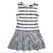J. Crew Dresses | J Crew Textured Cotton Striped Drop Waist Pleated Dress | Color: Black/White | Size: 6