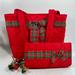 J. Crew Bags | J Crew Outlet Red Festive Quilted Purse Tote Shoulder Bag And Wallet | Color: Green/Red | Size: Os