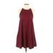 Alya Casual Dress - Mini Crew Neck Sleeveless: Burgundy Print Dresses - Women's Size Medium