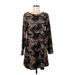 Angie Casual Dress - Mini Scoop Neck Long sleeves: Black Color Block Dresses - Women's Size Medium