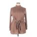 Shein Casual Dress - Mini Mock Long sleeves: Brown Solid Dresses - Women's Size 2X