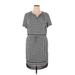 The Limited Casual Dress - Sheath V-Neck Short sleeves: Gray Dresses - Women's Size X-Large