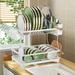 DNGJU Steel 2 Tier Dish Rack | 17 H x 12 W x 20 D in | Wayfair H-878