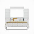 Hokku Designs Korte Queen Solid Wood Storage Murphy Bed Wood & Metal in White/Brown | Wayfair F6EB31D8F2DA4BF2AD7C092F2532E210