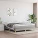 Latitude Run® Jasean Box Spring Bed Base Platform Bed Frame w/ Mattress for Bedroom Fabric Upholstered/Polyester in Gray/White | Wayfair