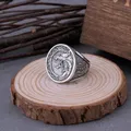 SION L-Bague tête de loup en acier inoxydable pour homme griffe de chasseur bague de jeu de