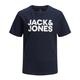 JACK & JONES - T-Shirt Jjecorp Logo In Navy Blazer, Gr.152
