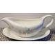 "Elegant 'Wedgwood' English Bone~China \"Fragrant Rose\" Oval Gravy ~ Sauce Boat & Platter."