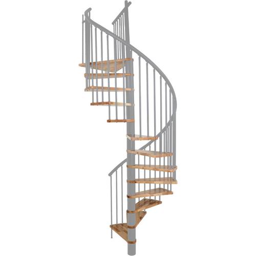 Minka Spindeltreppe SPIRAL EFFECT grau Wendeltreppe, 140 cm, Weiß